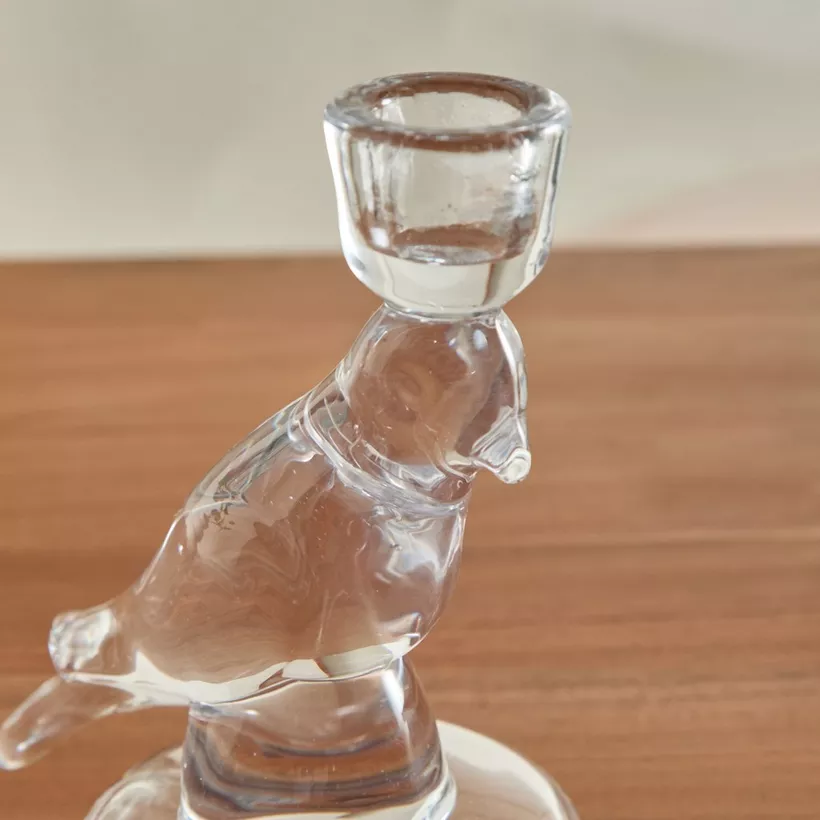 Vega Glass Bird Candleholder - 13x9.5x16.5 cm - Image 5