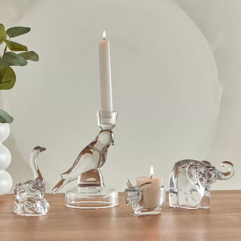 Vega Glass Bird Candleholder - 13x9.5x16.5 cm - Image 6