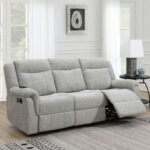 Jane 3-Seater Fabric Recliner Sofa with USB