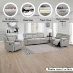 Jane 3-Seater Fabric Recliner Sofa with USB