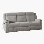 Jane 3-Seater Fabric Recliner Sofa with USB