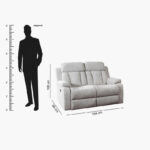 Dallas Electric Power 2-Seater Fabric Recliner Sofa with USB