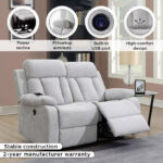 Dallas Electric Power 2-Seater Fabric Recliner Sofa with USB