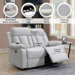 Dallas Electric Power 2-Seater Fabric Recliner Sofa with USB