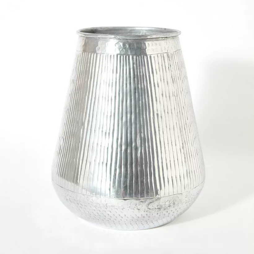 Nydril Aluminium Linework Hammered Vase - 30x34 cm - Image 2