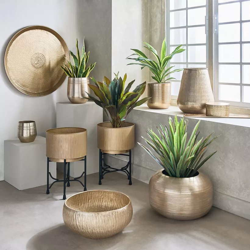 Nydril Floral Design Aluminium Planter - 40x25.5 cm - Image 5