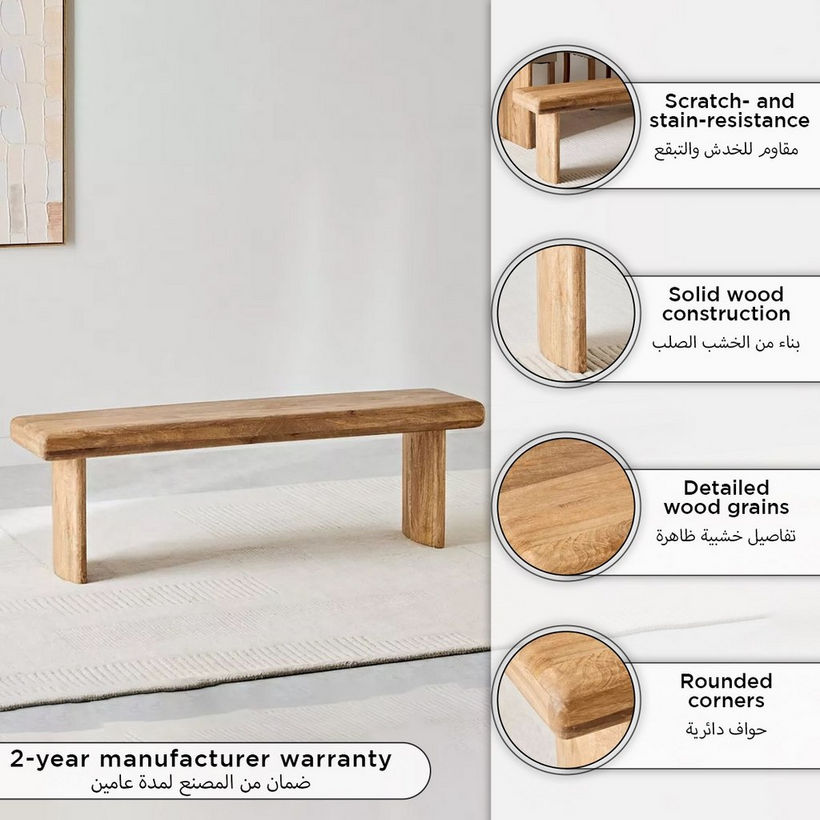 Cavon Clayton Solid Wood Bench - Image 5