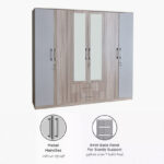 Miami Nxt 6-Door Wardrobe with Mirror and Drawers