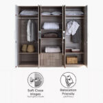 Miami Nxt 6-Door Wardrobe with Mirror and Drawers