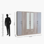 Miami Nxt 6-Door Wardrobe with Mirror and Drawers