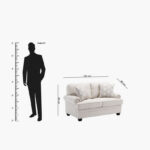Ashton NXT 2-Seater Fabric Sofa with 2 Cushions