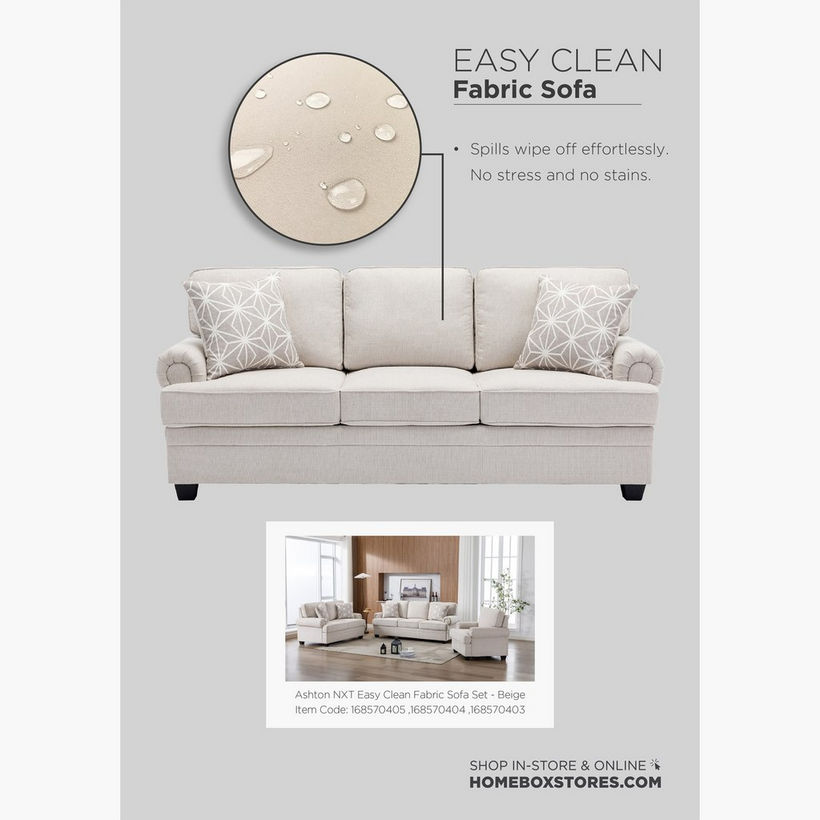 Ashton NXT 2-Seater Easy Clean Fabric Sofa with 2 Cushions - Image 13
