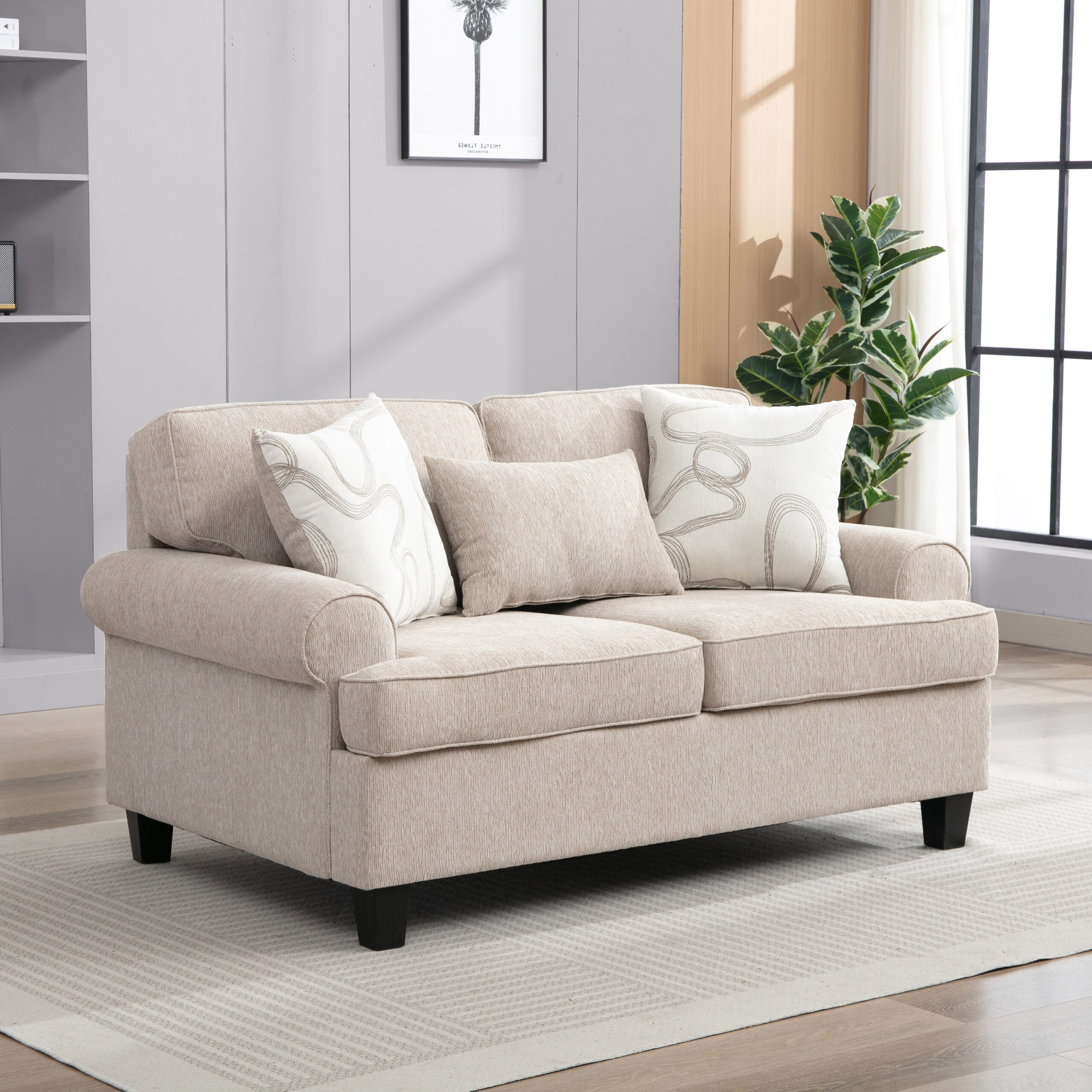 Manhattan Cambridge NXT 2-Seater Fabric Sofa with 3 Throw Cushions