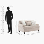 Manhattan Cambridge NXT 2-Seater Fabric Sofa with 3 Throw Cushions
