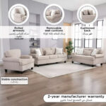 Manhattan Cambridge NXT 2-Seater Fabric Sofa with 3 Throw Cushions