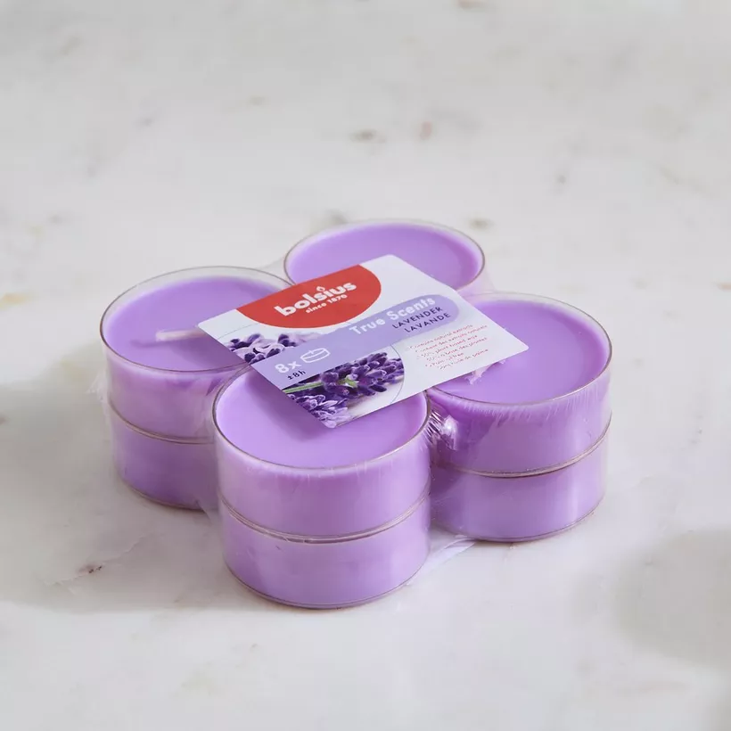 Bolsius 8-Piece Lavender Scented Maxi Light Set - 375 gm - Image 2