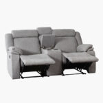 Hilton 2-Seater Fabric Recliner with 2-Cupholder Console and USB Port
