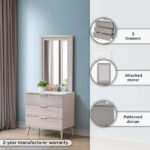 Movo Elmwood 3-Drawer Young Dresser with Mirror