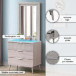 Movo Elmwood 3-Drawer Young Dresser with Mirror