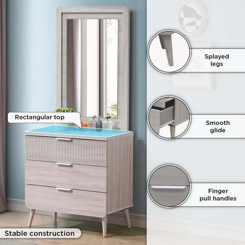 Movo Elmwood 3-Drawer Young Dresser with Mirror - Image 11