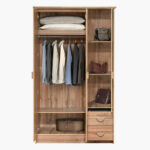 Movo Carnation 3-Door Wardrobe with 2 Drawers and Mirror