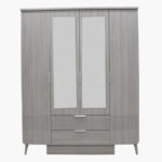 Movo Elmwood 4-Door Wardrobe with 2 Drawers and Mirror