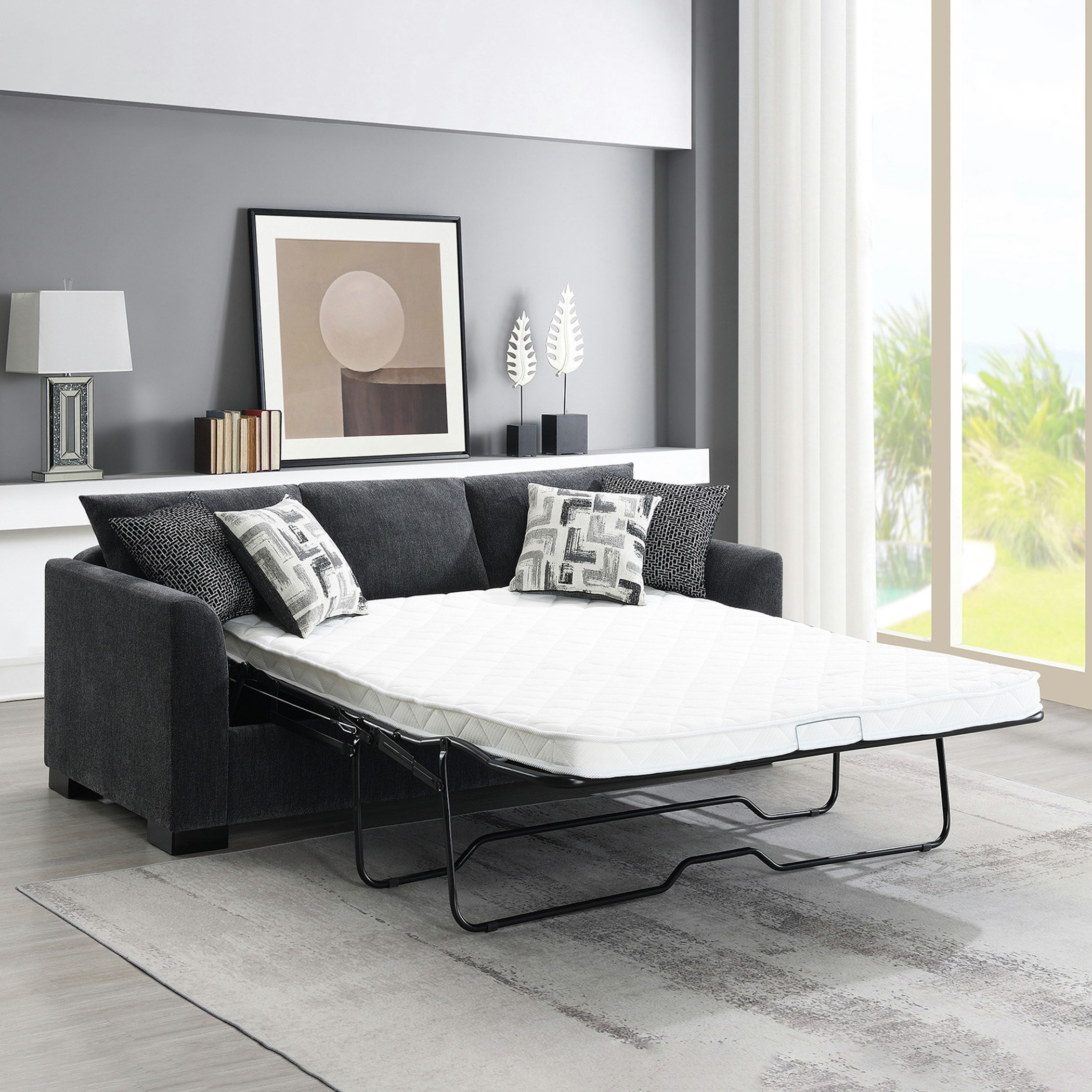 Bellmont 3-Seater Reversible Sleeper Corner Sofa Bed with Memory Foam Mattress and 4 Cushions