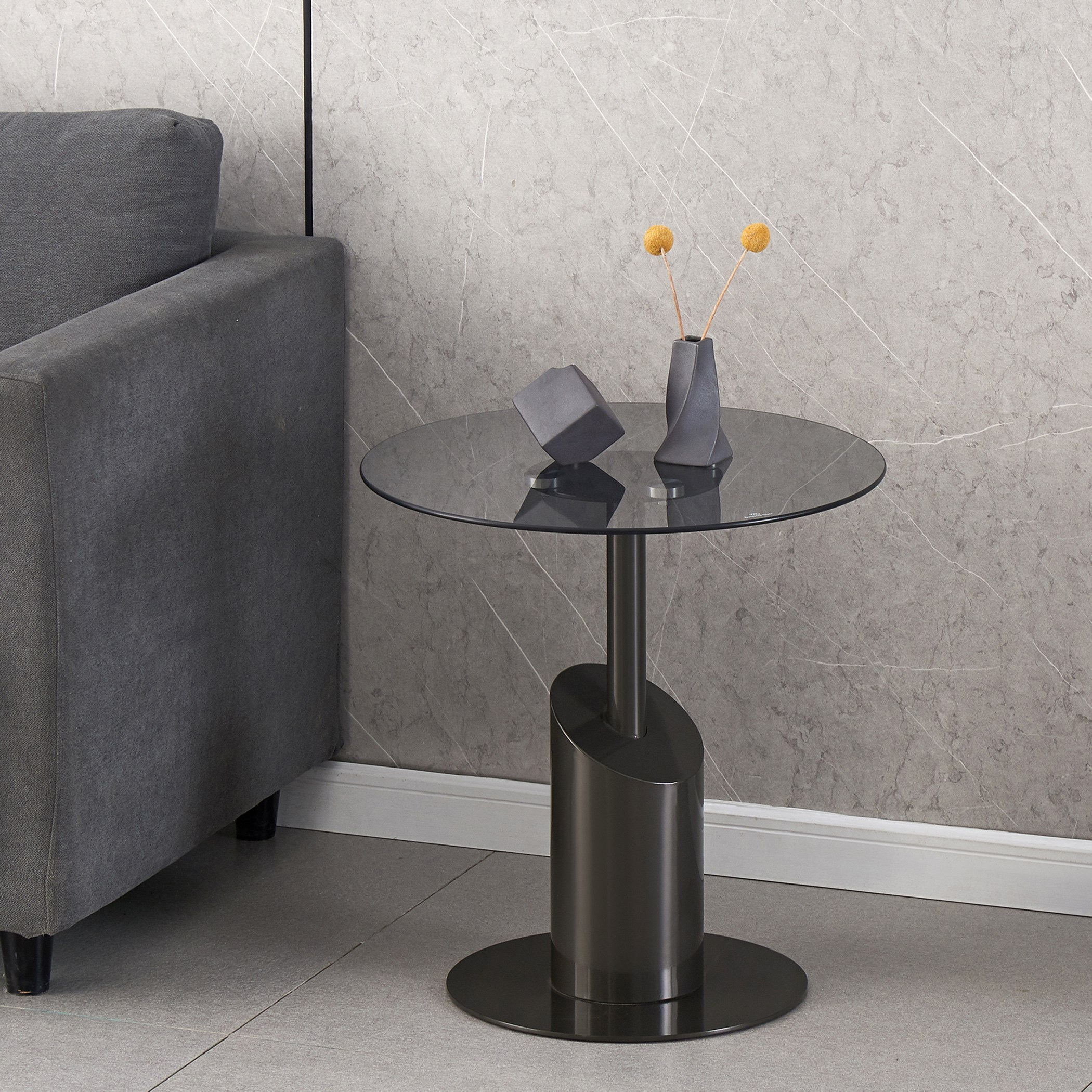 Fedrick Glass Top End Table