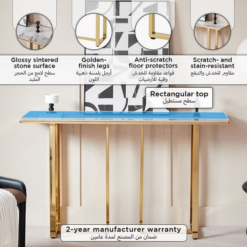 Pearl Sintered Stone Console Table - Image 5