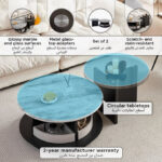 Merida 2-Piece Marble Coffee Table Set with Storage