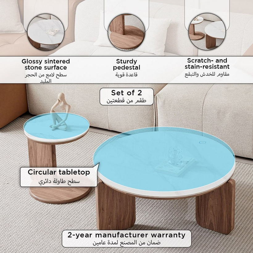 Venessa 2-Piece Sintered Stone Coffee Table Set - Image 5