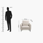 Savnik Armchair Fabric Sofa with 1 Cushion