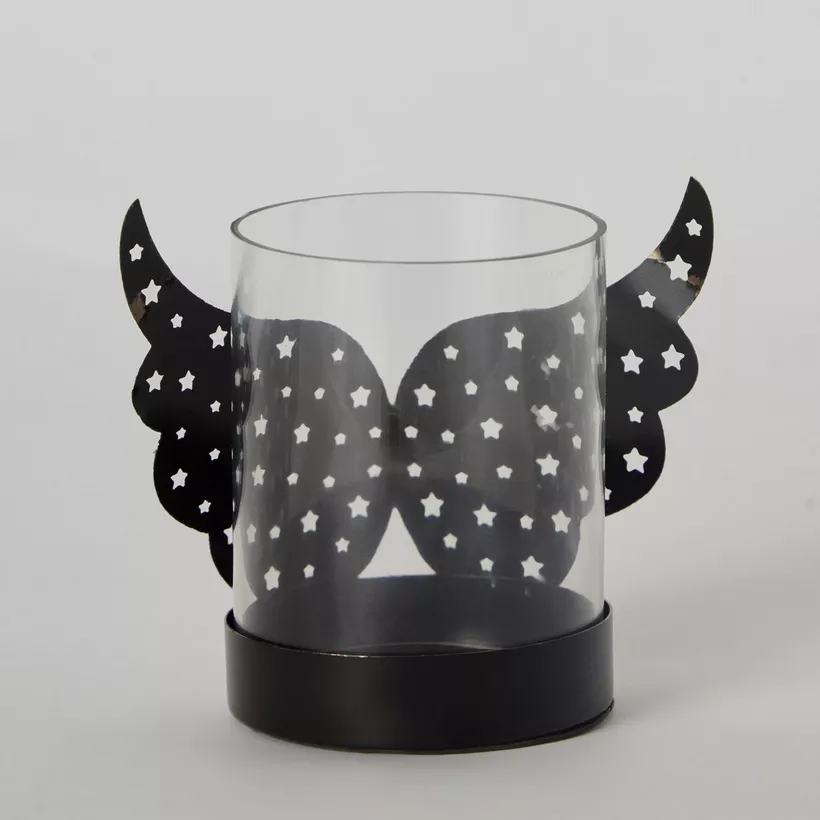 Calot Metal Angel Votive with Glass Candleholder- 14x8x11 cm - Image 2