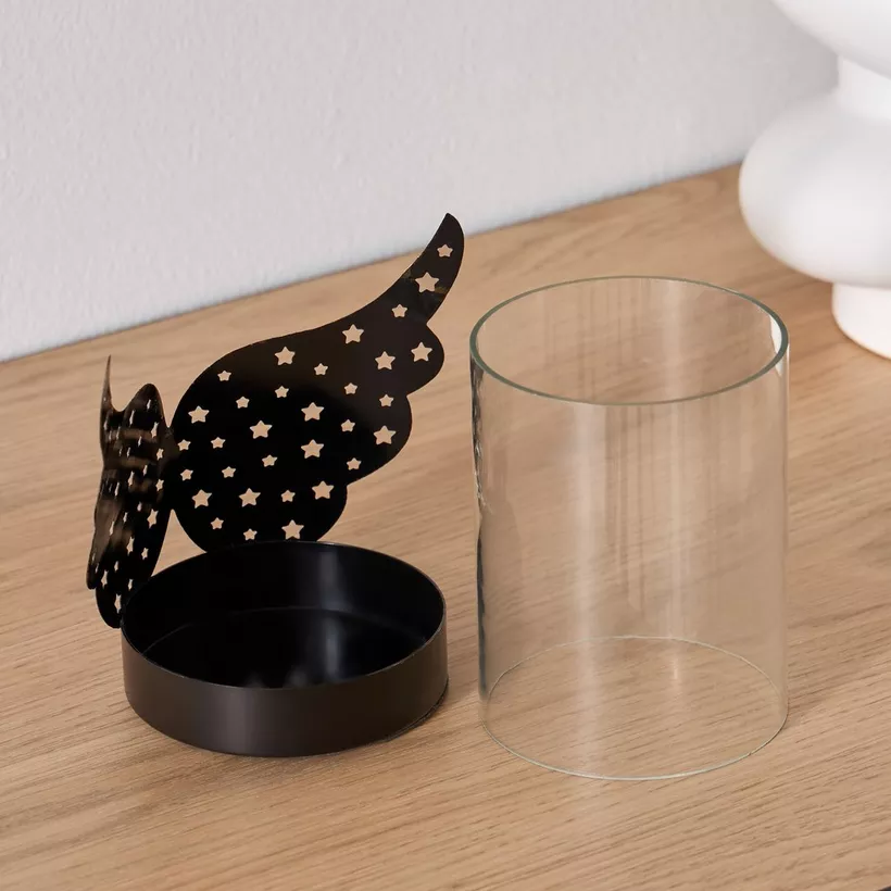 Calot Metal Angel Votive with Glass Candleholder- 14x8x11 cm - Image 4