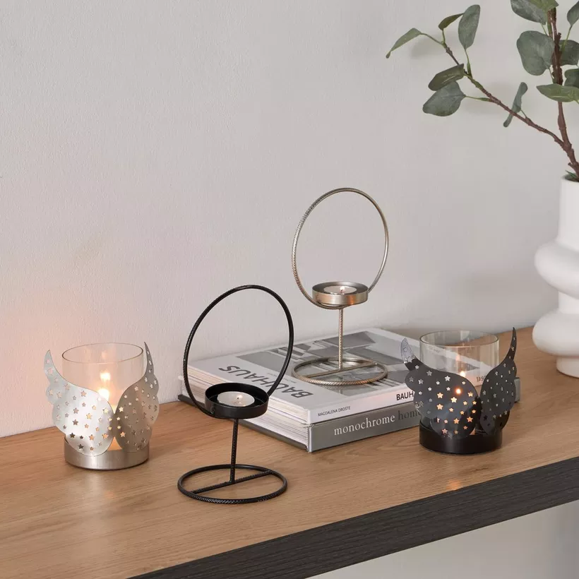 Calot Metal Angel Votive with Glass Candleholder- 14x8x11 cm - Image 6