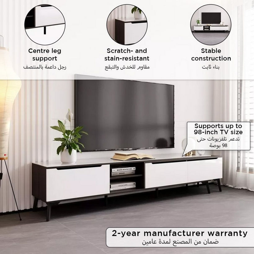 Madora 2 to 3 Metre Extendable TV Unit with Sintered Stone Top for TVs up to 98 inches - Image 7