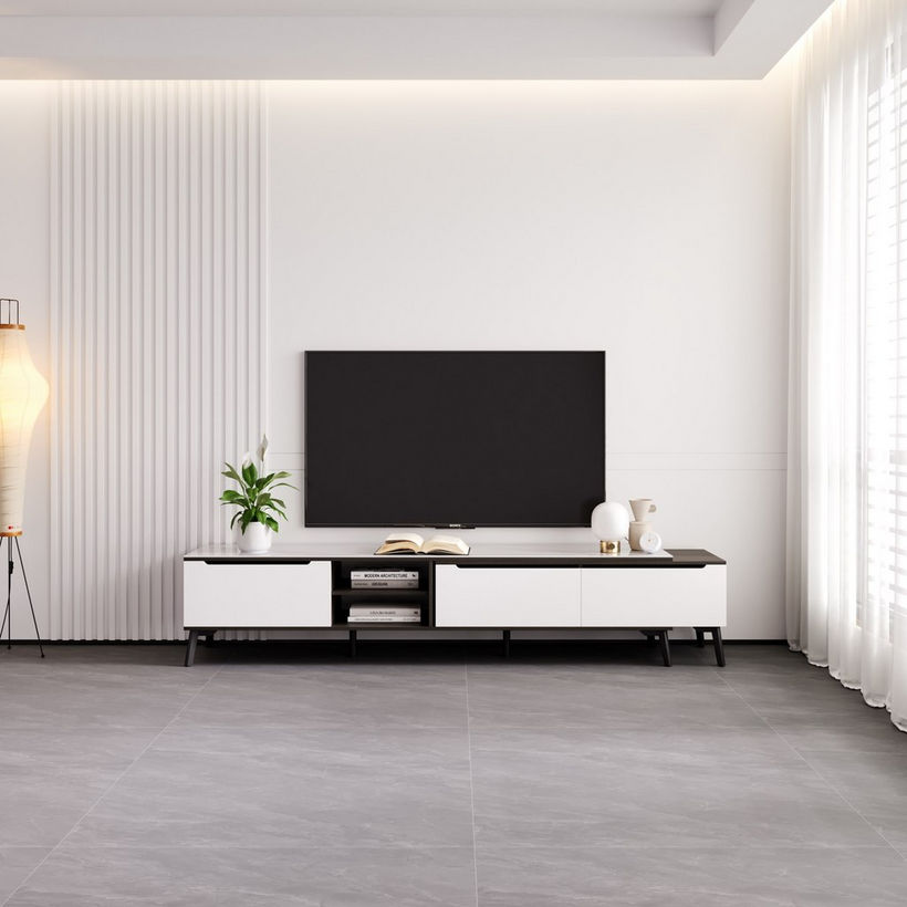 Madora 2 to 3 Metre Extendable TV Unit with Sintered Stone Top for TVs up to 98 inches - Image 8