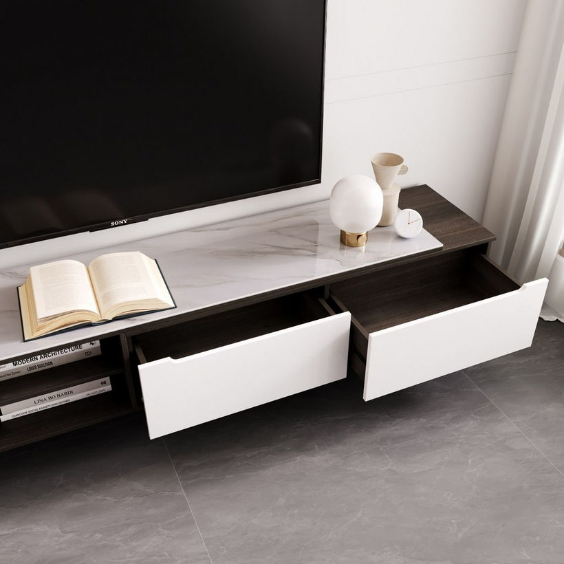 Madora 2 to 3 Metre Extendable TV Unit with Sintered Stone Top for TVs up to 98 inches - Image 11