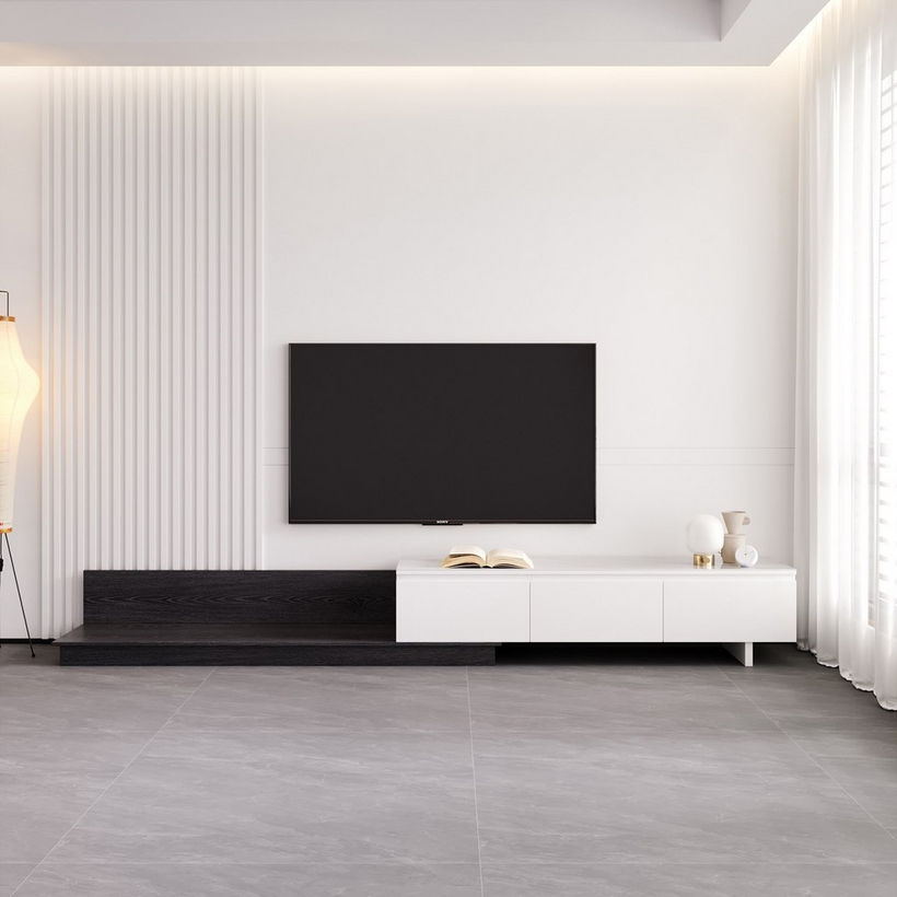 Glacia 2 to 3 Metre Extendable TV Unit with Sintered Stone Top for TVs up to 98 inches - Image 5