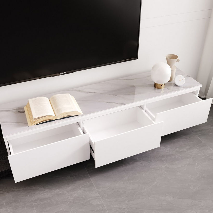 Glacia 2 to 3 Metre Extendable TV Unit with Sintered Stone Top for TVs up to 98 inches - Image 6