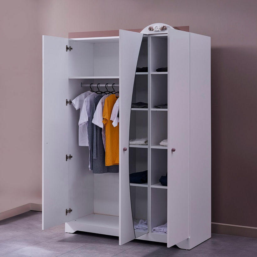 Bade 3-Door Wardrobe with Mirror - Image 4