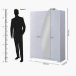 Bade 3-Door Wardrobe with Mirror
