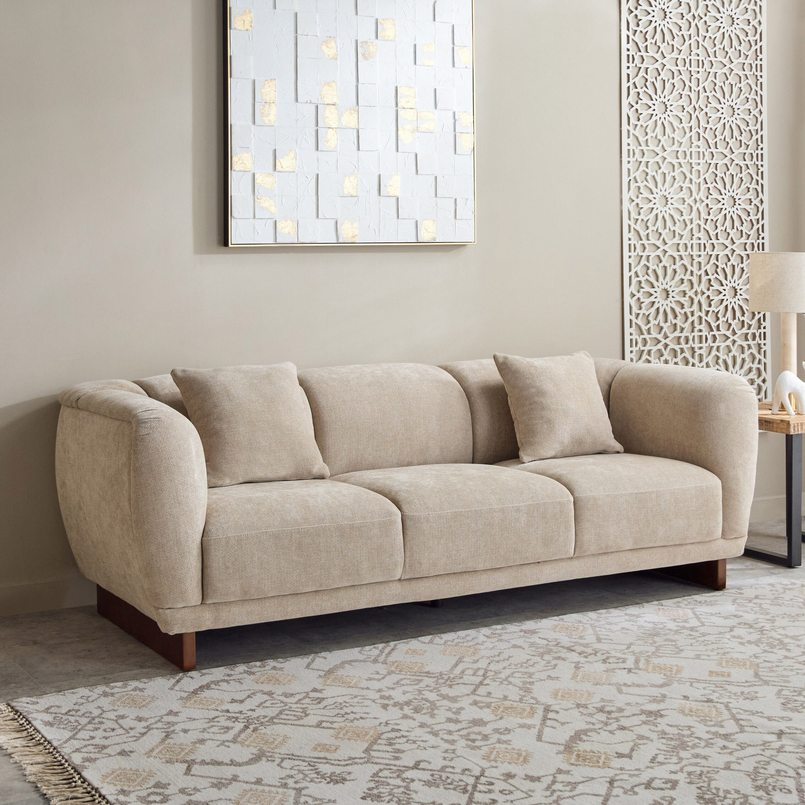 Clarkston NXT 3-Seater Fabric Sofa with 2 Cushions