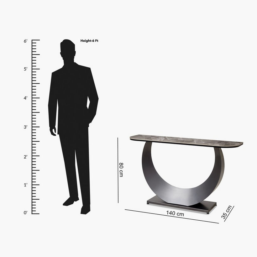 Titanium Sphere Sintered Stone Console Table - Image 2