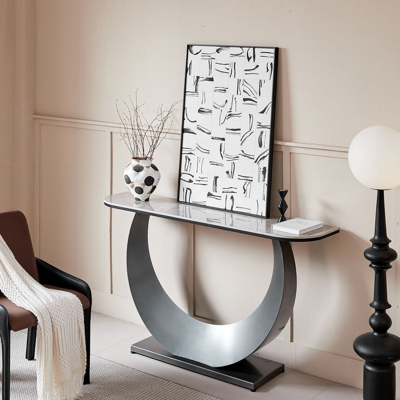 Titanium Sphere Sintered Stone Console Table - Image 3