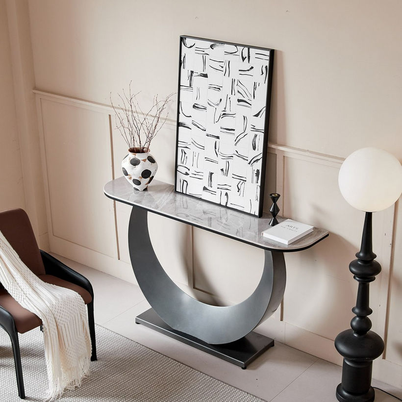 Titanium Sphere Sintered Stone Console Table - Image 4