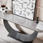 Titanium Sphere Sintered Stone Console Table