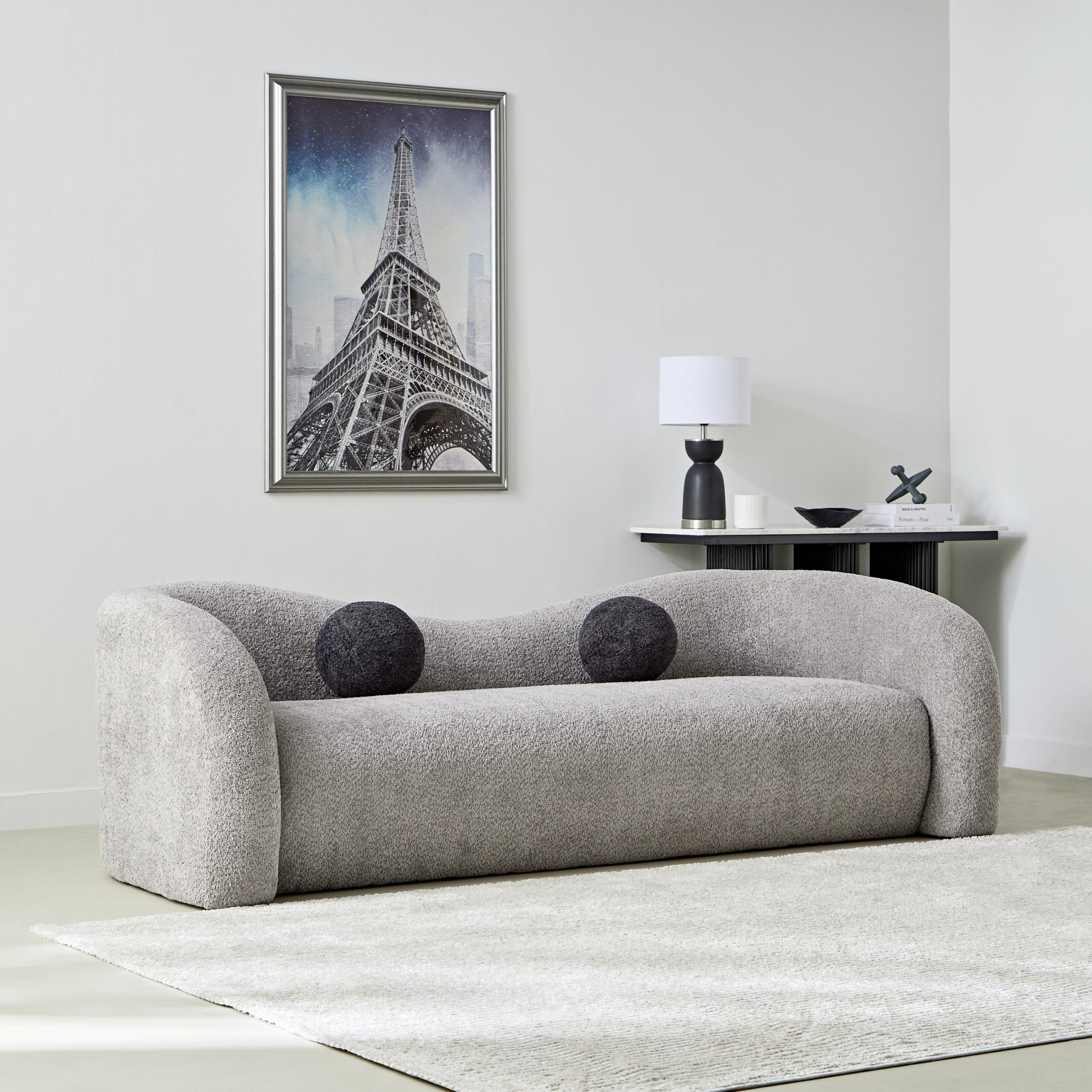 Palermo 3-Seater Fabric Sofa with 2 Cushions