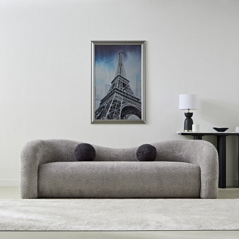 Palermo 3-Seater Fabric Sofa with 2 Cushions - Image 3