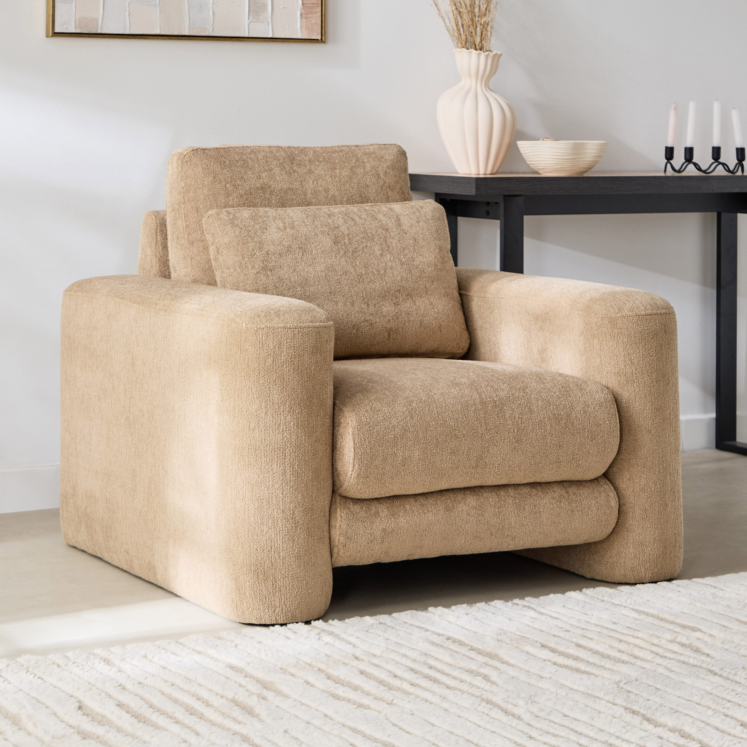 Rovigo Fabric Armchair Sofa with Cushion
